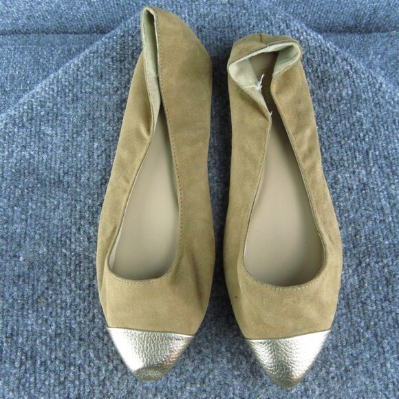 Old Navy Women Ballet Shoes Size 8.5 Medium Brown Fabric Slip On - Picture 3 of 9